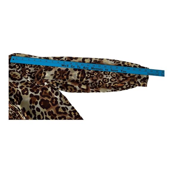 Coldwater Creek Women's Blouse Sz S Leopard Print Mock Neck Chiffon Double Layer - Picture 9 of 13